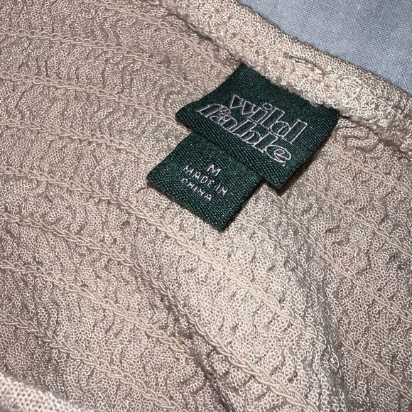 Wild fable smocked puffy peasant sleeve nude strappy crop top size M - Picture 5 of 5